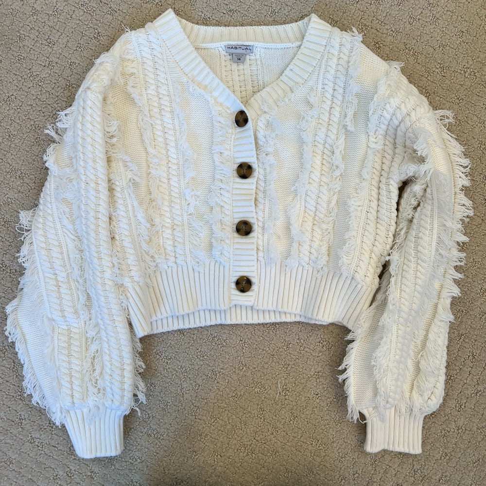 Habitual girls fringe cardigan